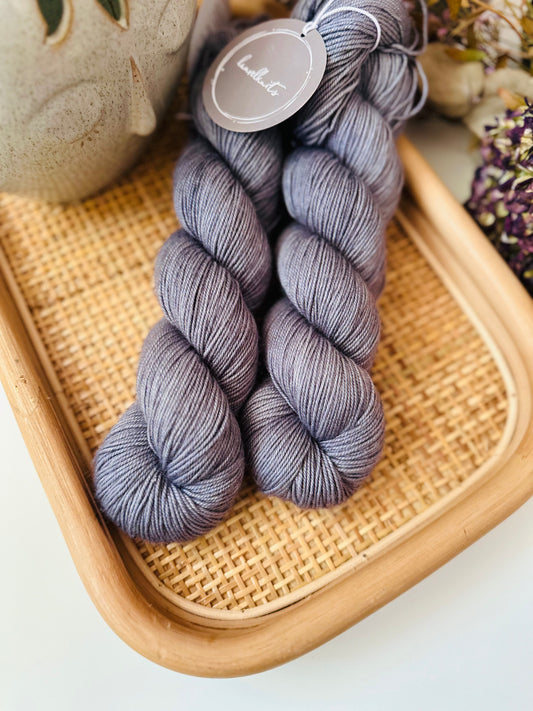 BFL Silky Sock Yarn - Grumpy Gray