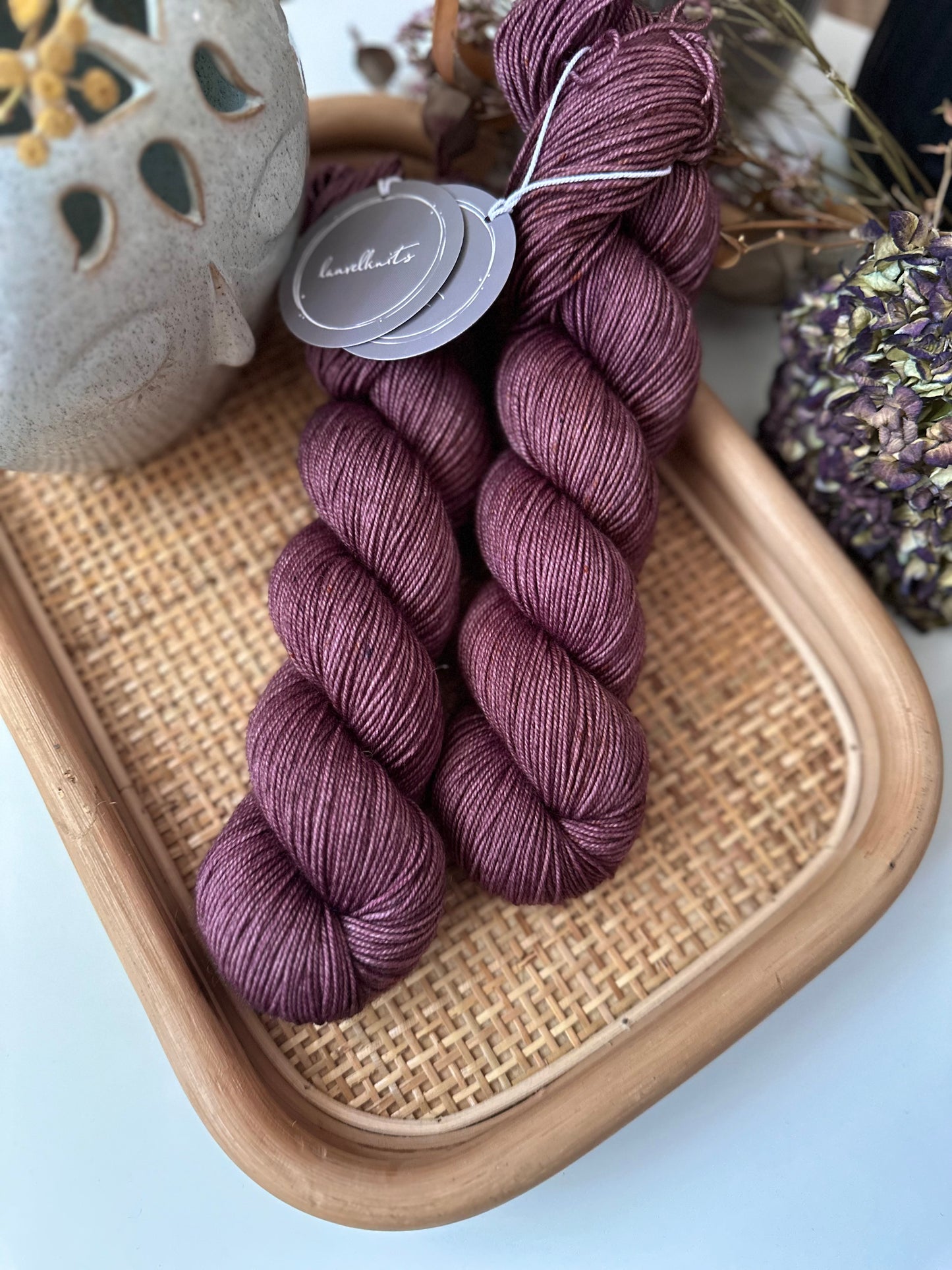 BFL Silky Sock Yarn - Plum Wine
